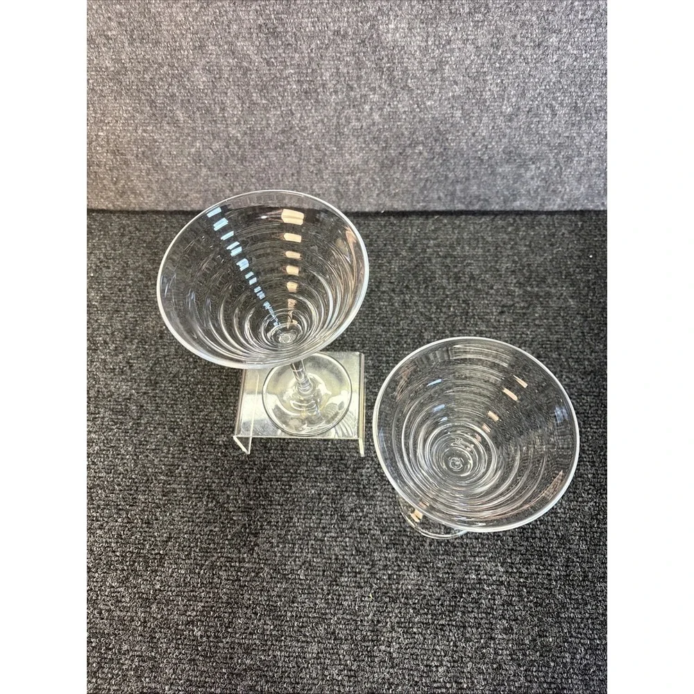 2~Crate Barrel~Rhythm Martini~Ribbed/Beehive/Cocktail/Wavy Barware